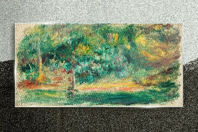 Glasbild Grüne Landschaft im Sommerlicht