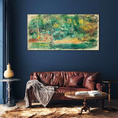Glasbild Grüne Landschaft im Sommerlicht