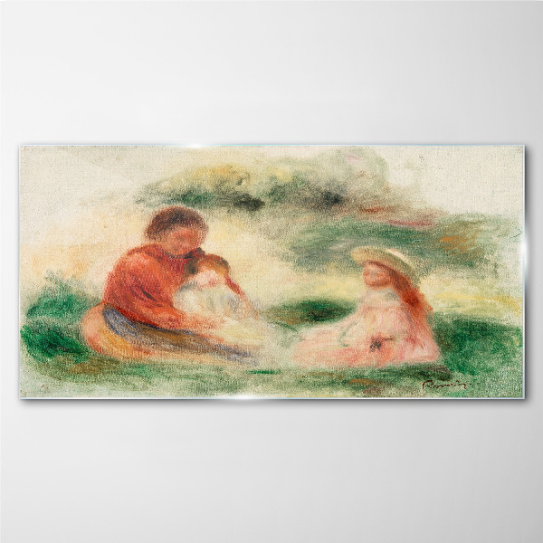Foto auf glas Familie in Pastellfarben