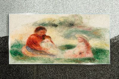 Foto auf glas Familie in Pastellfarben