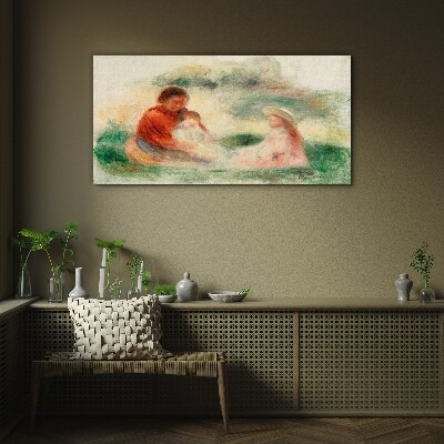 Foto auf glas Familie in Pastellfarben