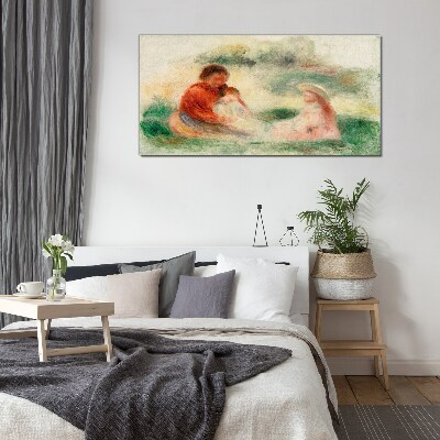 Foto auf glas Familie in Pastellfarben