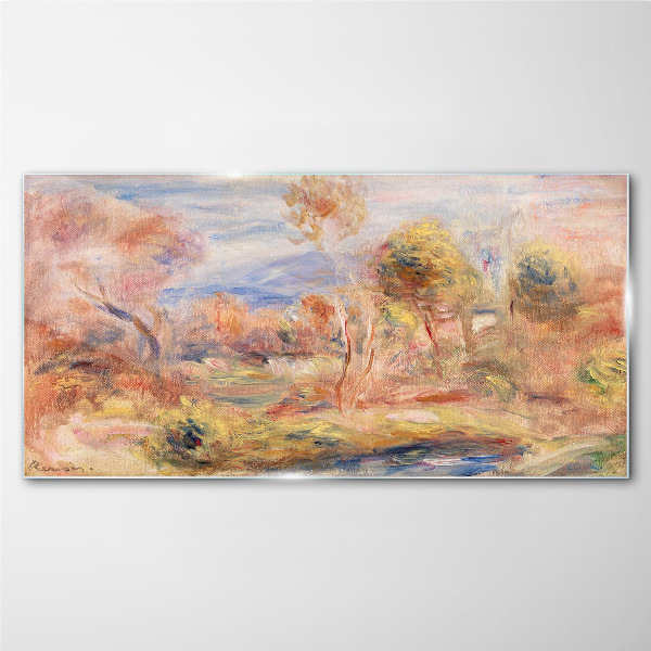 Glasbild Landschaft in Pastelltönen