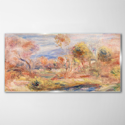 Glasbild Landschaft in Pastelltönen