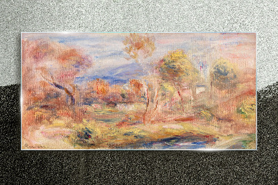 Glasbild Landschaft in Pastelltönen