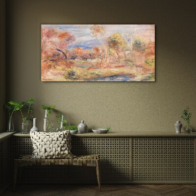 Glasbild Landschaft in Pastelltönen