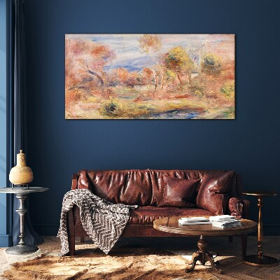 Glasbild Landschaft in Pastelltönen