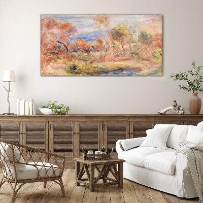 Glasbild Landschaft in Pastelltönen