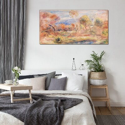 Glasbild Landschaft in Pastelltönen