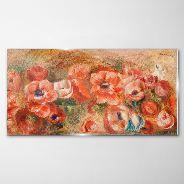 Glasbild Blumenlandschaft in Rosatönen