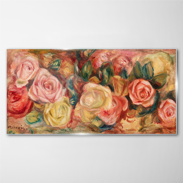 Glasbild Blumenstrauß aus Rosen