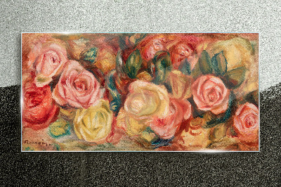 Glasbild Blumenstrauß aus Rosen