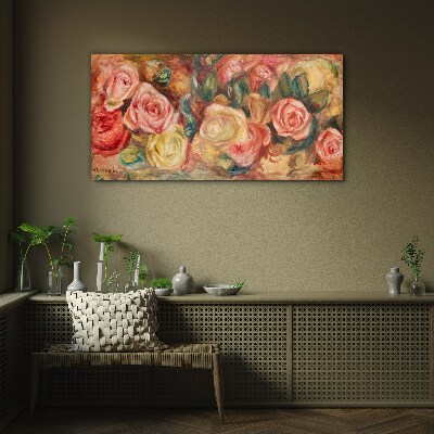 Glasbild Blumenstrauß aus Rosen
