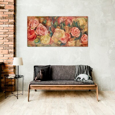 Glasbild Blumenstrauß aus Rosen