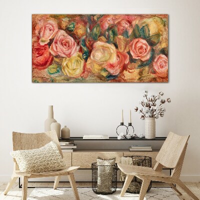Glasbild Blumenstrauß aus Rosen