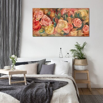 Glasbild Blumenstrauß aus Rosen