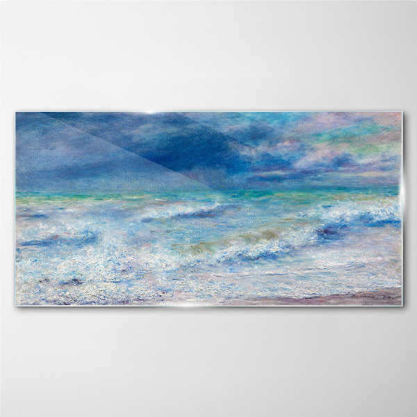 Bild auf glas Ruhiges Meer in Blau
