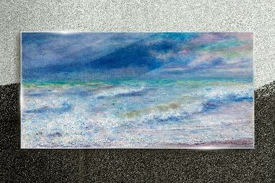 Bild auf glas Ruhiges Meer in Blau