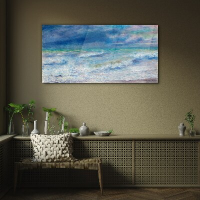 Bild auf glas Ruhiges Meer in Blau