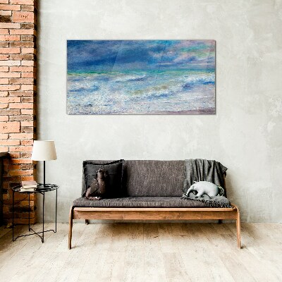 Bild auf glas Ruhiges Meer in Blau