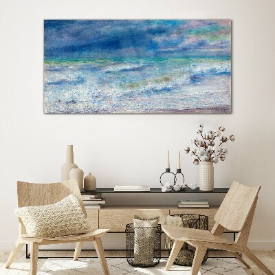 Bild auf glas Ruhiges Meer in Blau