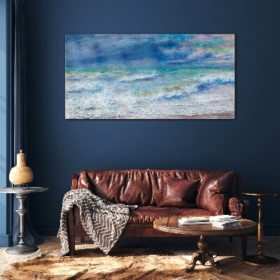 Bild auf glas Ruhiges Meer in Blau