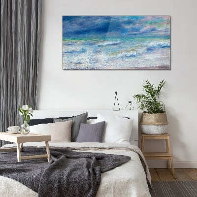 Bild auf glas Ruhiges Meer in Blau