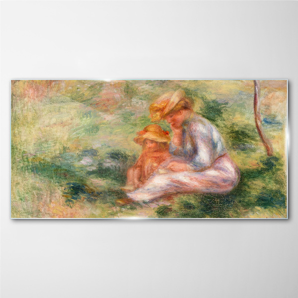 Glasbild Mutter und Tochter in der Sommersonne