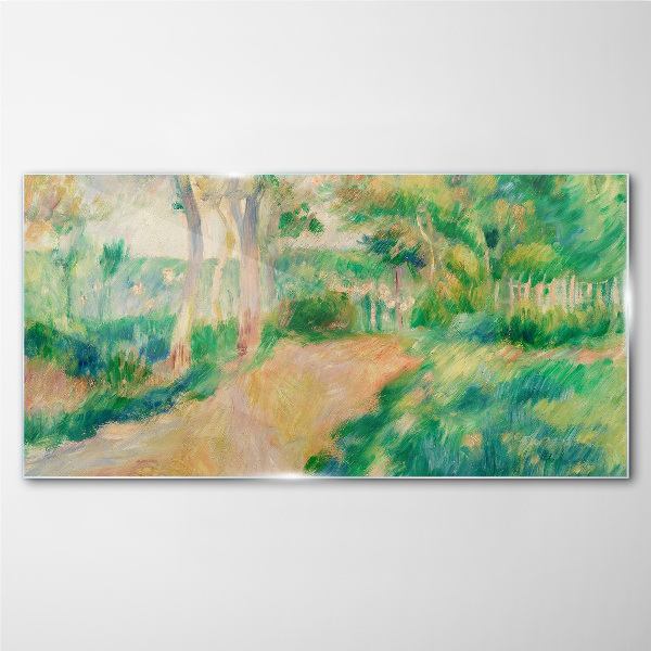 Glasbild Ein Sommerspaziergang zwischen den Bäumen