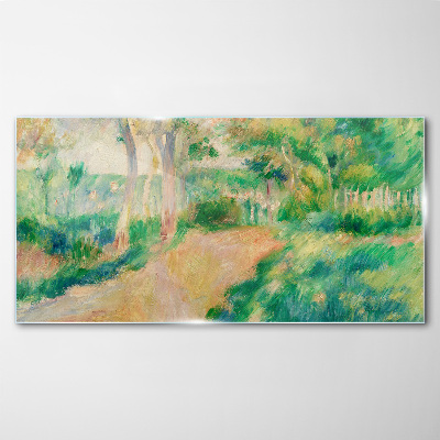 Glasbild Ein Sommerspaziergang zwischen den Bäumen