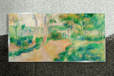 Glasbild Ein Sommerspaziergang zwischen den Bäumen