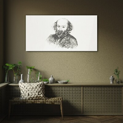 Glasbild Porträt eines Mannes im klassischen Stil