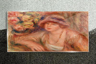 Glasbild Frau mit Hut