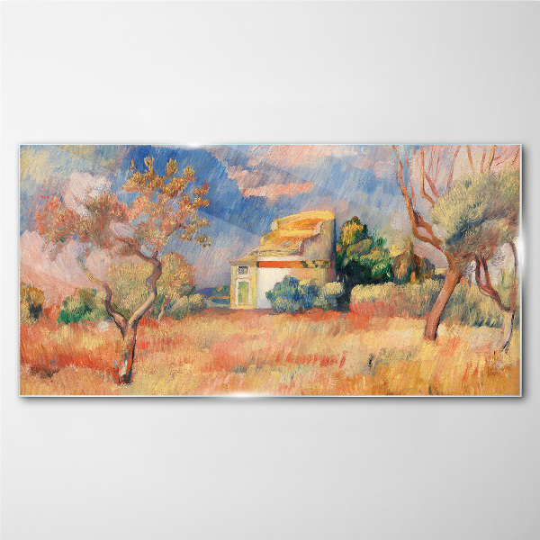 Glas bild Sommerlandschaften in Pastellfarben
