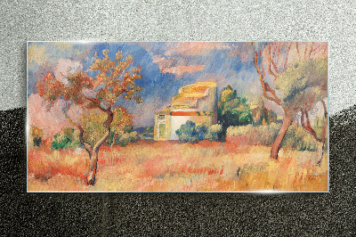 Glas bild Sommerlandschaften in Pastellfarben