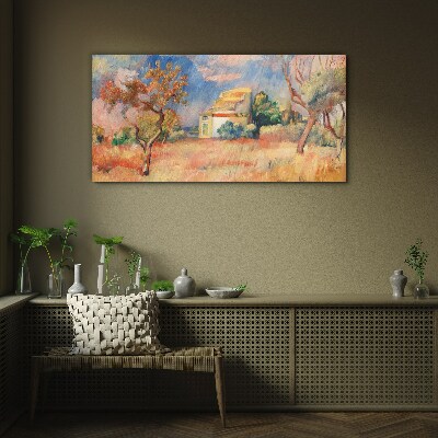 Glas bild Sommerlandschaften in Pastellfarben