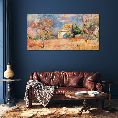Glas bild Sommerlandschaften in Pastellfarben