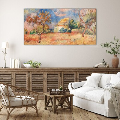 Glas bild Sommerlandschaften in Pastellfarben