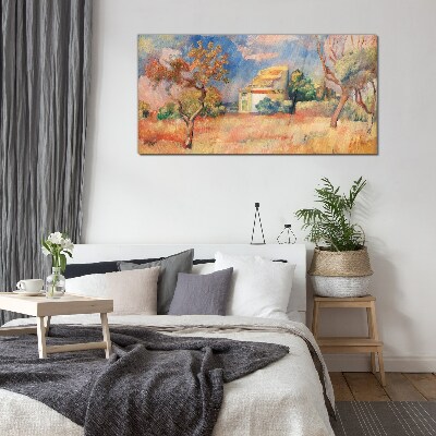 Glas bild Sommerlandschaften in Pastellfarben