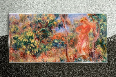 Glasbild Frau im Garten