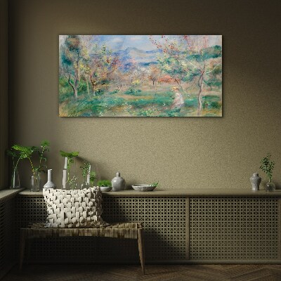 Glasbild Frühlingslandschaft