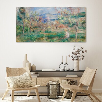 Glasbild Frühlingslandschaft