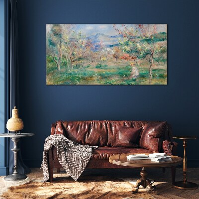Glasbild Frühlingslandschaft