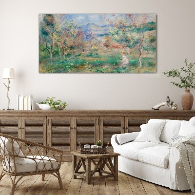Glasbild Frühlingslandschaft