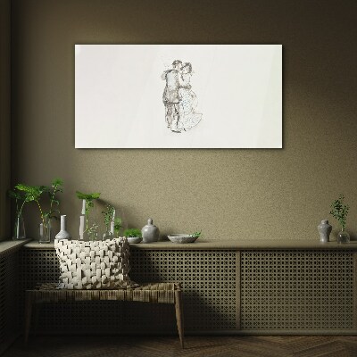 Glasbild Tanzen im weißen Licht