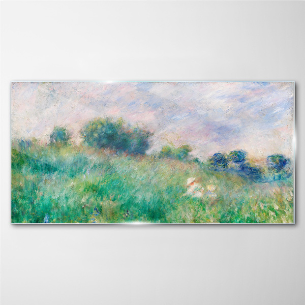 Glasbild Wiese in der Sonne