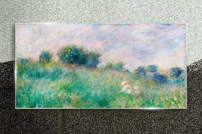 Glasbild Wiese in der Sonne