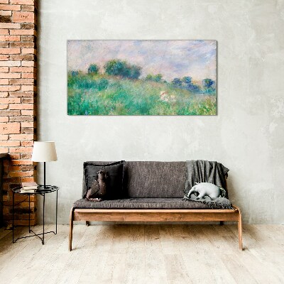 Glasbild Wiese in der Sonne
