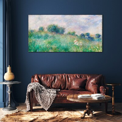 Glasbild Wiese in der Sonne