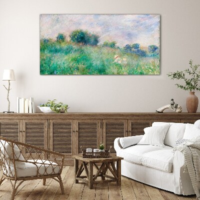 Glasbild Wiese in der Sonne